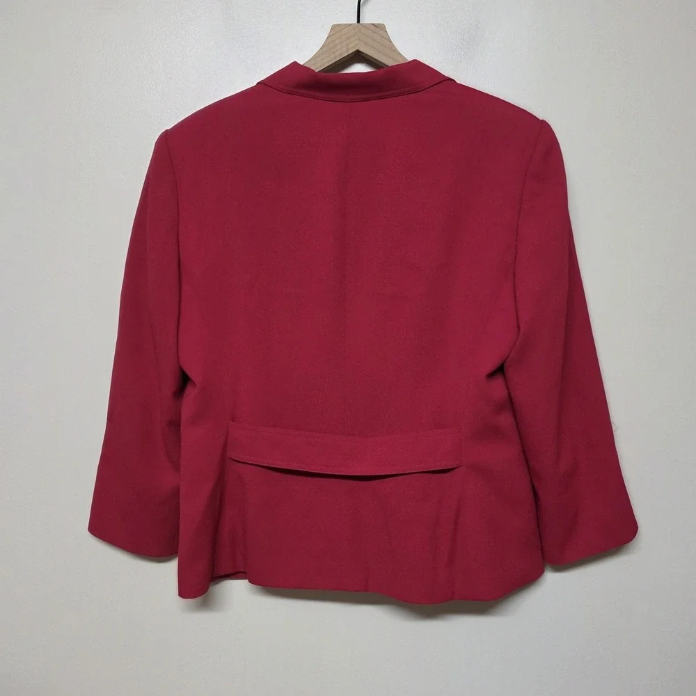 Vintage‎ Christian Dior Red Blazer Jacket Womens Size 16 Gold Button Career